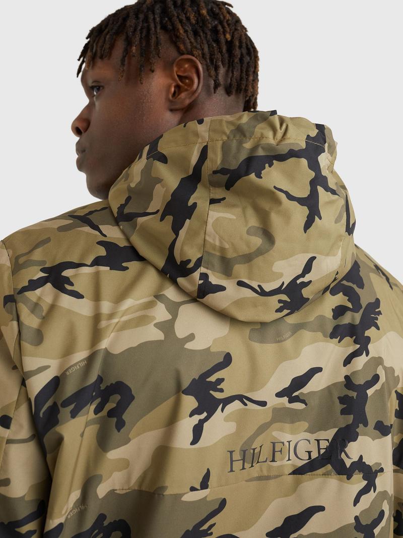 Férfi Tommy Hilfiger Camo hooded Kabát Camo | HU 1178TCE